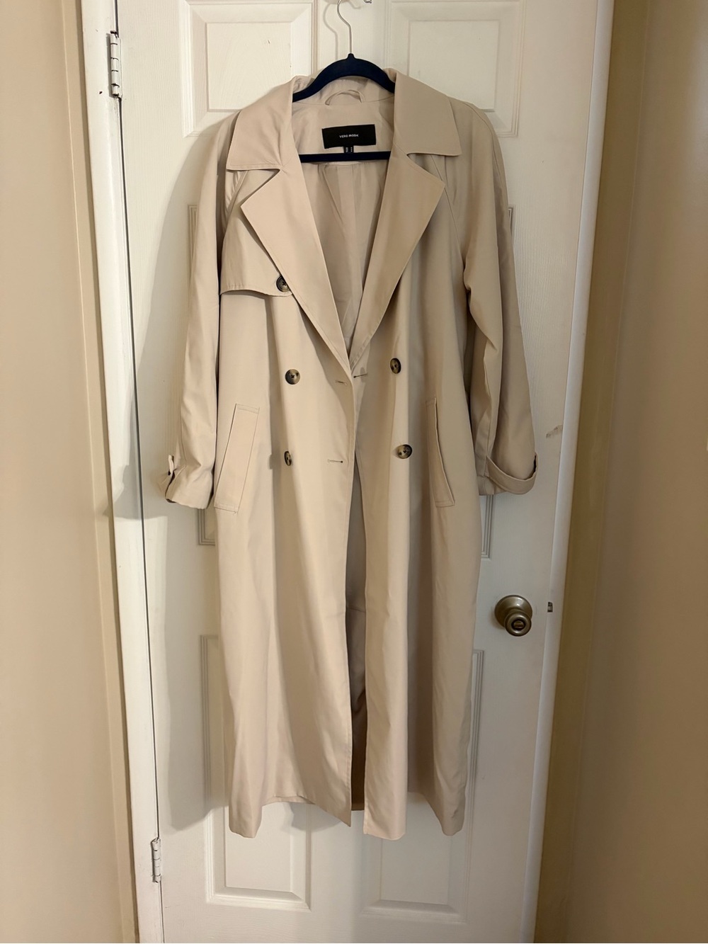 Vero Moda Light Beige Double-Breasted Trench Coat
